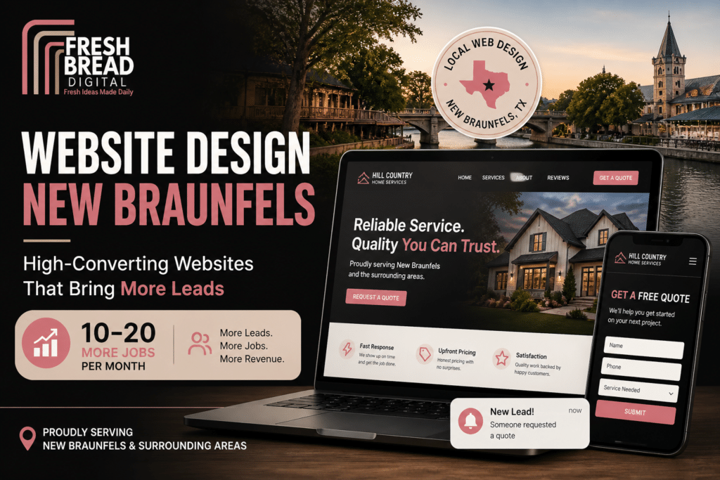 Website Design New Braunfels 1 High converting website design in New Braunfels generating more leads and jobs for local businesses